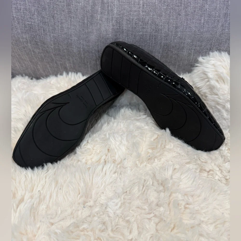 kate spade Black Textured Loafers